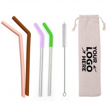 Reusable Silicone And Metal Drinking Straws